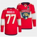 Florida Panthers #77 Niko Mikkola Red Home 2024 Stanley Cup Champions Stitched Jersey