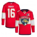 Florida Panthers #16 Aleksander Barkov Red 2024 Stanley Cup Final Patch Stitched Jersey