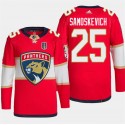 Florida Panthers #25 Mackie Samoskevich Red 2024 Stanley Cup Final Patch Stitched Jersey