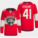 Florida Panthers #41 Anthony Stolarz Red 2024 Stanley Cup Final Patch Stitched Jersey