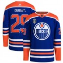Edmonton Oilers #29 Leon Draisaitl Royal 2024 Stanley Cup Final Patch Stitched Jersey