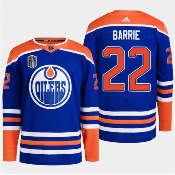 Edmonton Oilers #22 Tyson Barrie Royal 2024 Stanley Cup Final Patch Stitched Jersey