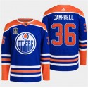 Edmonton Oilers #36 Jack Campbell Royal 2024 Stanley Cup Final Patch Stitched Jersey