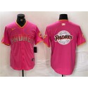 San Diego Padres Team Big Logo Pink Cool Base Stitched Jersey