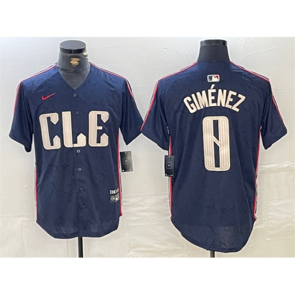 Cleveland Guardians #0 Andrés Giménez Navy 2024 City Connect Limited Stitched Jersey