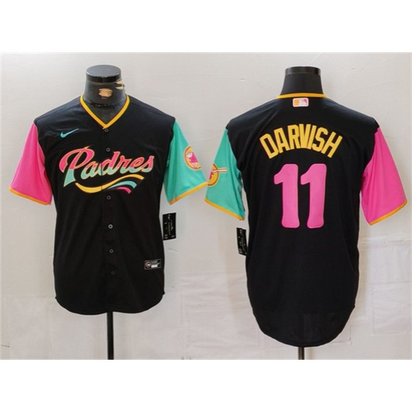 San Diego Padres #11 Yu Darvish Black City Connect Cool Base Stitched Jersey