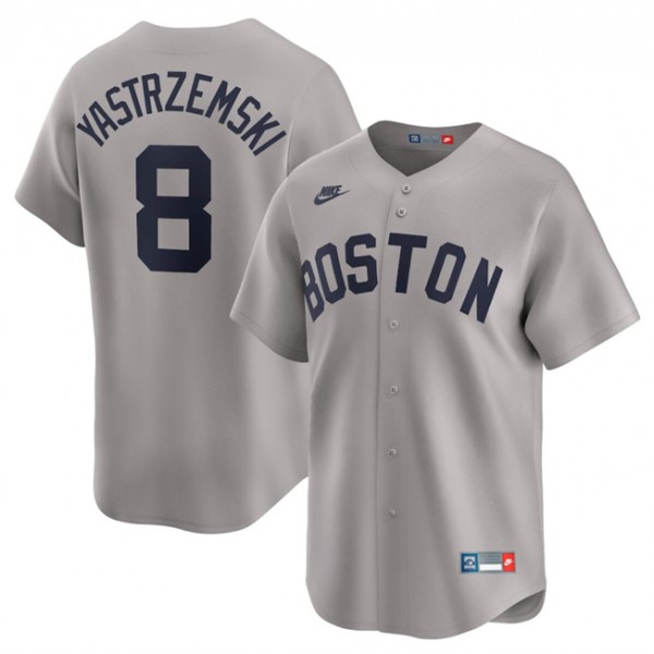 Boston Red Sox #8 Carl Yastrzemski Gray Cooperstown Collection Limited Stitched Jersey