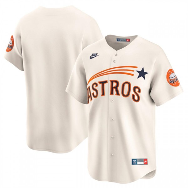 Houston Astros Blank Cream Cooperstown Collection Limited Stitched Jersey