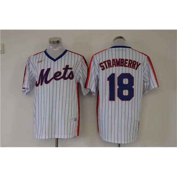 New York Mets #18 Darryl Strawberry White Stitched Jersey