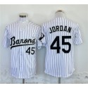 Birmingham Barons #45 Michael Jordan White Throwback Stitched Jersey