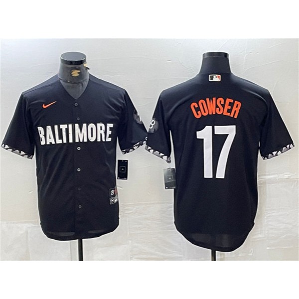 Baltimore Orioles #17 Colton Cowser Black 2023 City Connect Cool Base Stitched Jersey