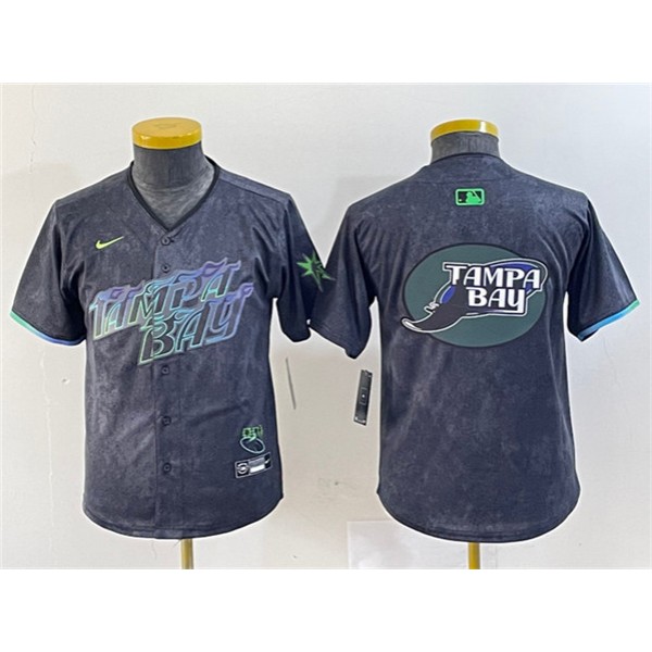 Tampa Bay Rays Team Big Logo Charcoal 2024 City Connect Limited Stitched Jersey
