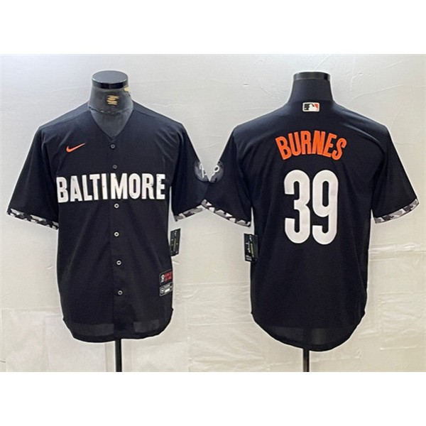 Baltimore Orioles #39 Corbin Burnes Black 2023 City Connect Cool Base Stitched Jersey