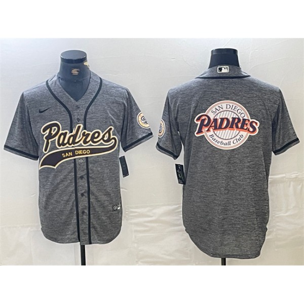 San Diego Padres Gray Team Big Logo Cool Base Stitched Jersey