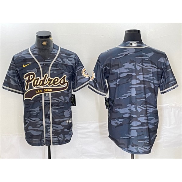 San Diego Padres Blank Gray Camo Cool Base Stitched Jersey