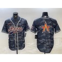 Houston Astros Gray Camo Team Big Logo With Patch Cool Base Stitched Jersey