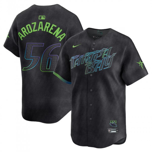 Tampa Bay Rays #56 Randy Arozarena Charcoal 2024 City Connect Limited Stitched Jersey