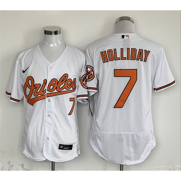 Baltimore Orioles #7 Jackson Holliday White Flex Base Stitched Jersey