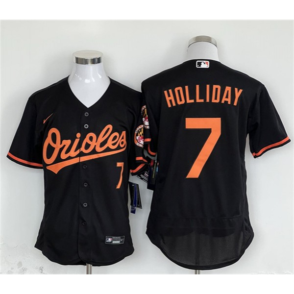Baltimore Orioles #7 Jackson Holliday Black Flex Base Stitched Jersey