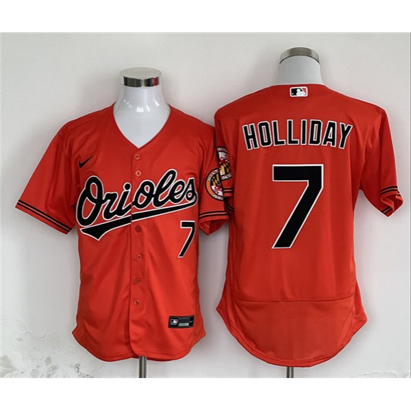 Baltimore Orioles #7 Jackson Holliday Orange Flex Base Stitched Jersey