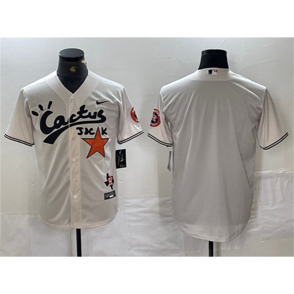 Houston Astros Blank Cream Cactus Jack Vapor Premier Limited Stitched Jersey