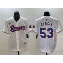 Texas Rangers #53 Adolis García White Gold Cool Base Stitched Jersey