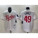 Minnesota Twins #49 Pablo López White Cool Base Stitched Jersey