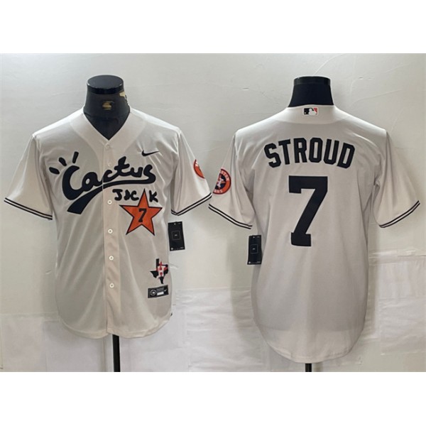 Houston Astros #7 C.J. Stroud Cream Cactus Jack Vapor Premier Limited Stitched Jersey
