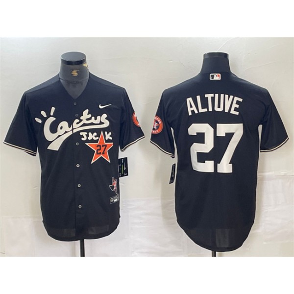 Houston Astros #27 Jose Altuve Black Cactus Jack Vapor Premier Limited Stitched Jersey