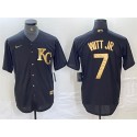 Kansas City Royals #7 Bobby Witt Jr. Black Cool Base Stitched Jersey