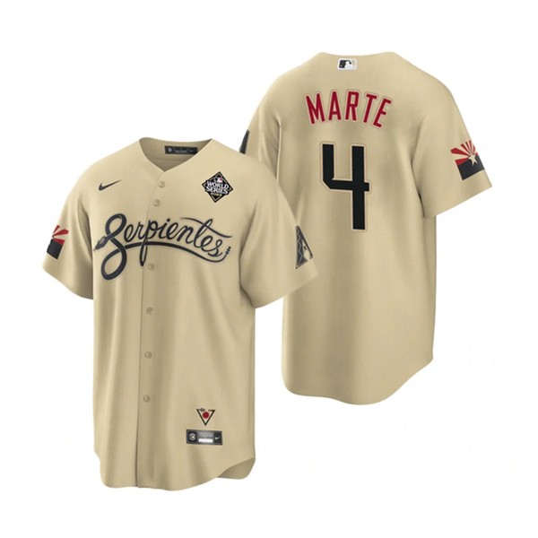 Arizona Diamondbacks #4 Ketel Marte Gold City Connect Cool Base Stitched Jersey