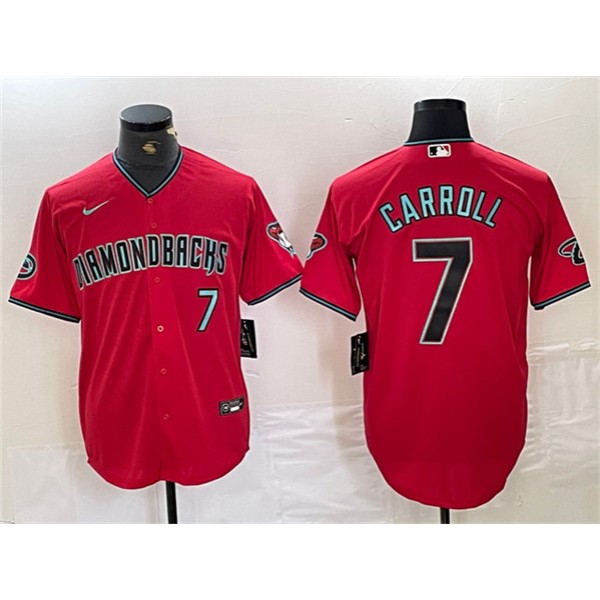 Arizona Diamondbacks #7 Corbin Carroll Red With Patch Cool Base Stitched Jersey