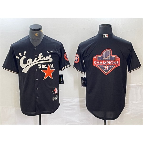 Houston Astros Team Big Logo Black Cactus Jack Vapor Premier Limited Stitched Jersey