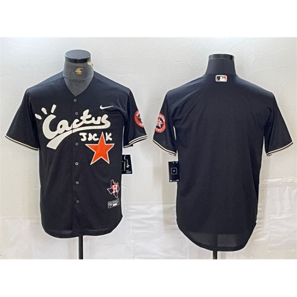 Houston Astros Blank Black Cactus Jack Vapor Premier Limited Stitched Jersey