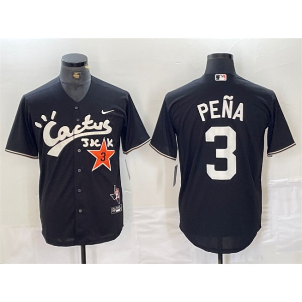 Houston Astros #3 Jeremy PeNa Black Cactus Jack Vapor Premier Limited Stitched Jersey