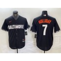 Baltimore Orioles #7 Jackson Holliday Black 2023 City Connect Cool Base Stitched Jersey