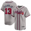 Atlanta Braves #13 Ronald Acuña Jr. Gray 2024 Away Limited Stitched Jersey