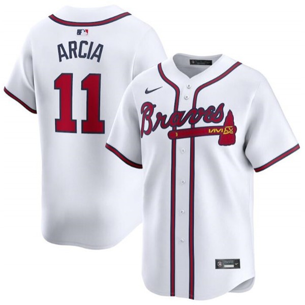 Atlanta Braves #11 Orlando Arcia White 2024 Home Limited Stitched Jersey