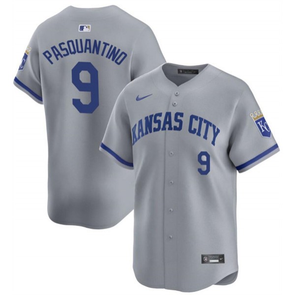 Kansas City Royals #9 Vinnie Pasquantino Gray 2024 Away Limited Stitched Jersey