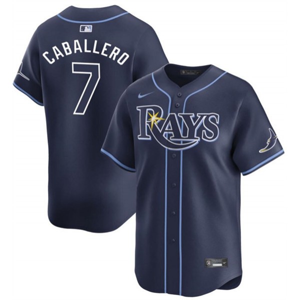 Tampa Bay Rays #7 José Caballero Navy 2024 Away Limited Stitched Jersey