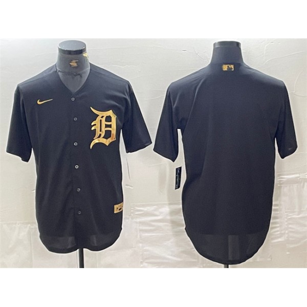 Detroit Tigers Blank Black Cool Base Stitched Jersey