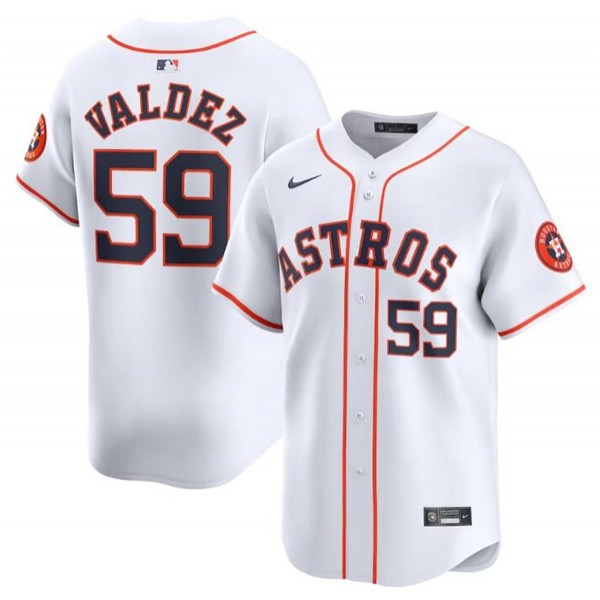 Houston Astros #59 Framber Valdez White 2024 Home Limited Stitched Jersey