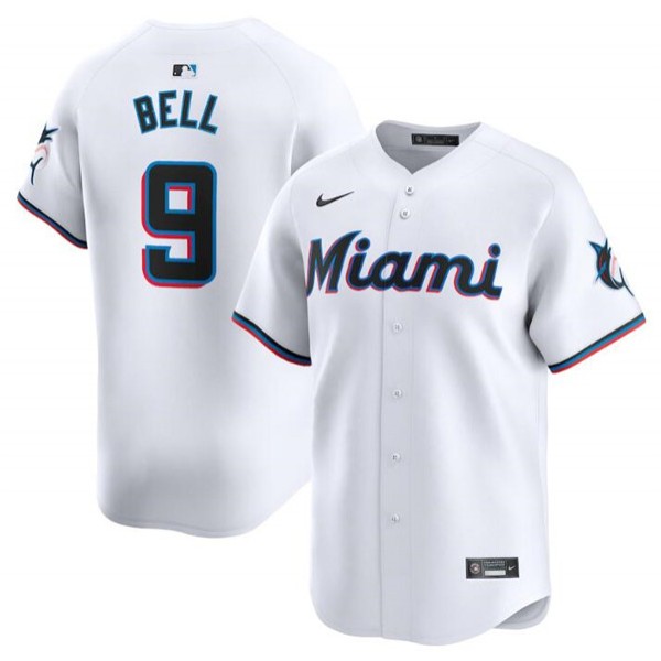 Miami Marlins #9 Josh Bell White 2024 Home Limited Stitched Jersey