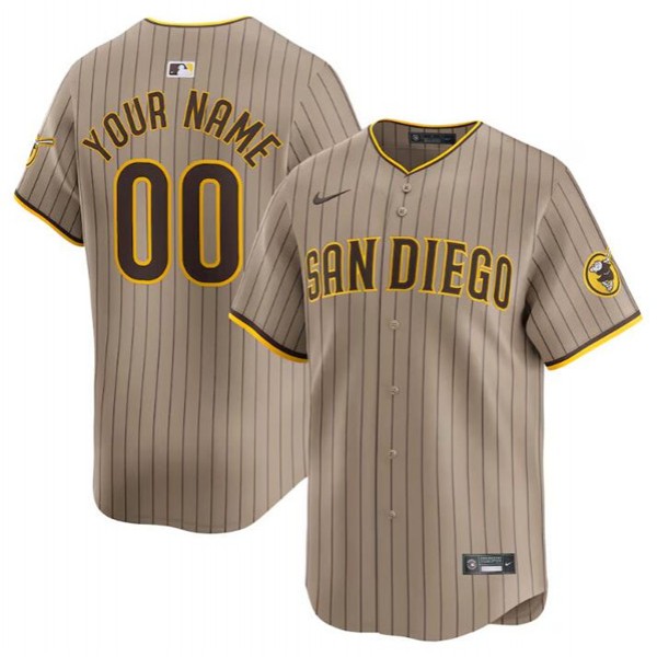 San Diego Padres Custom Tan 2024 Alternate Limited Stitched Jersey