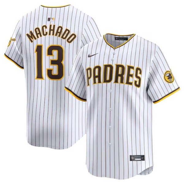 San Diego Padres #13 Manny Machado White 2024 Home Limited Stitched Jersey