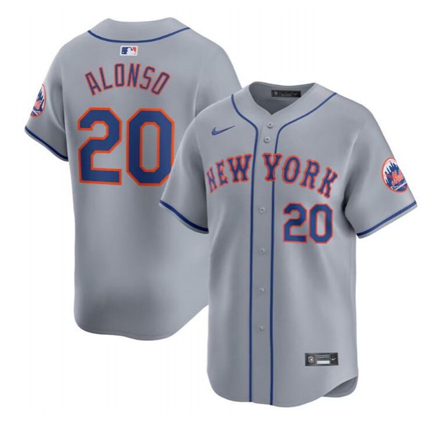 New York Mets #20 Pete Alonso 2024 Gray Away Limited Stitched Jersey