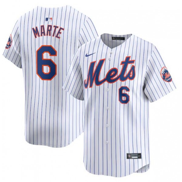 New York Mets #6 Starling Marte White 2024 Home Limited Stitched Jersey