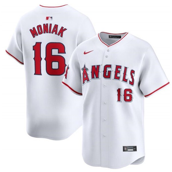 Los Angeles Angels #16 Mickey Moniak White Home Limited Stitched Jersey