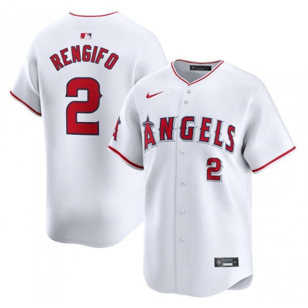 Los Angeles Angels #2 Luis Rengifo White Home Limited Stitched Jersey
