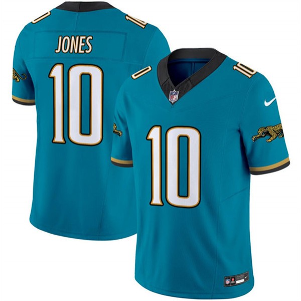 Jacksonville Jaguars #10 Mac Jones Teal 2024 F.U.S.E. Prowler Throwback Vapor Limited Stitched Jersey